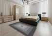 Patterned Gunmetal Gray Rug in a Bedroom, pat1057gry