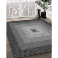 Patterned Gunmetal Gray Rug, pat1057gry