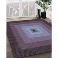 Patterned Plum Purple Rug, pat1057lblu