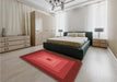 Patterned Red Rug in a Bedroom, pat1057org