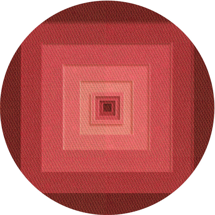 Square Patterned Red Rug, pat1057org