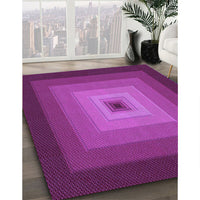 Patterned Medium Violet Red Pink Rug, pat1057pur