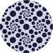 Square Patterned Dark Slate Blue Rug, pat1058blu