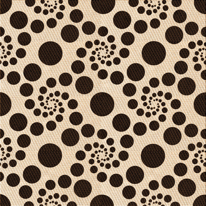 Round Patterned Deep Peach Orange Rug, pat1058org