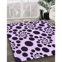 Patterned Blossom Pink Rug, pat1058pur