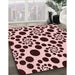 Machine Washable Transitional Deep Rose Pink Rug in a Family Room, wshpat1058rd