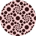 Square Patterned Deep Rose Pink Rug, pat1058rd