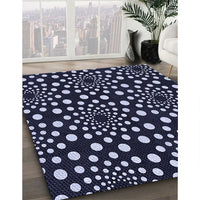 Patterned Light Purple Blue Rug, pat1059blu