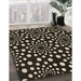 Patterned Black Rug in Family Room, pat1059brn