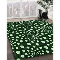 Patterned Black Rug, pat1059grn