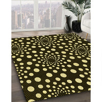 Patterned Black Rug, pat1059yw