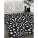 Patterned Black Novelty Rug in Family Room, pat1059