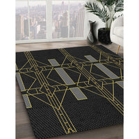 Patterned Black Novelty Rug, pat105