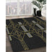 Patterned Black Novelty Rug in Family Room, pat105