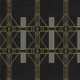 Square Patterned Black Novelty Rug, pat105