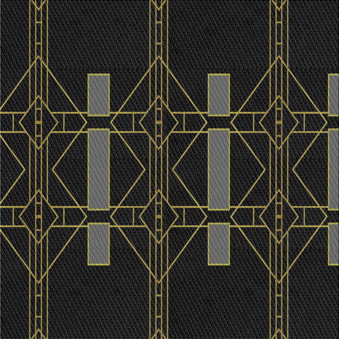 Square Patterned Black Novelty Rug, pat105