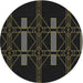 Sideview of Patterned Black Novelty Rug, pat105