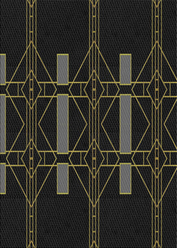Patterned Black Novelty Rug, pat105