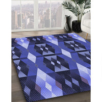 Patterned Light Slate Blue Rug, pat106blu