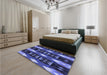 Patterned Light Slate Blue Rug in a Bedroom, pat106blu