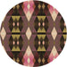 Square Patterned Bakers Brown Rug, pat106brn