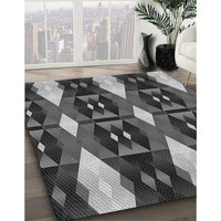 Patterned Gunmetal Gray Rug, pat106gry