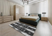 Patterned Gunmetal Gray Rug in a Bedroom, pat106gry