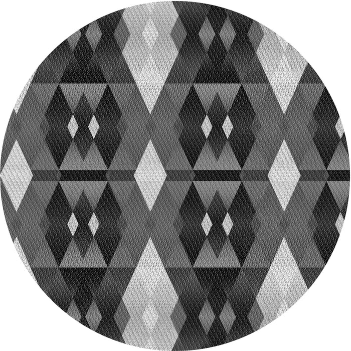 Square Patterned Gunmetal Gray Rug, pat106gry