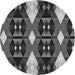 Square Patterned Gunmetal Gray Rug, pat106gry