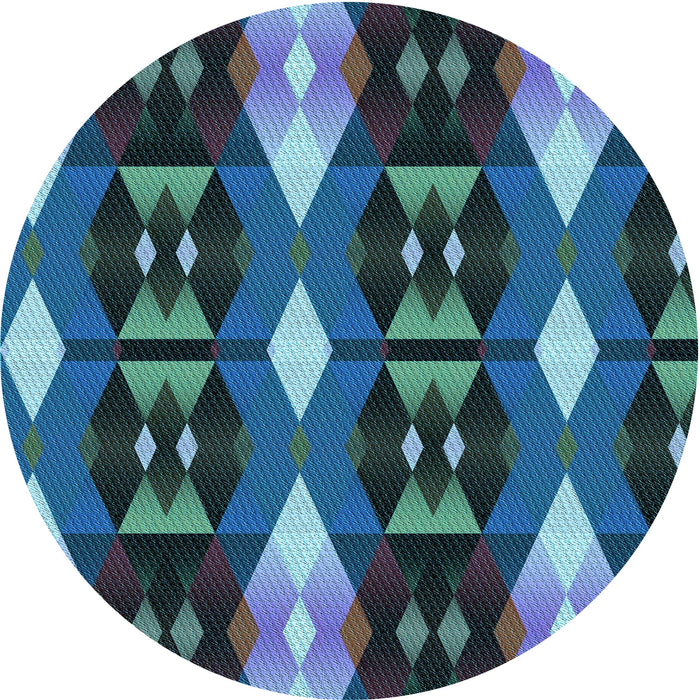 Square Patterned Blue Rug, pat106lblu