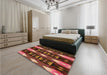 Patterned Saffron Red Rug in a Bedroom, pat106org