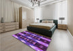 Patterned Purple Rug in a Bedroom, pat106pur