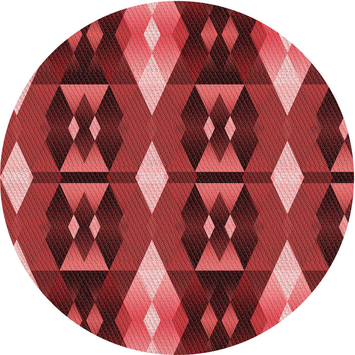 Square Patterned Cranberry Red Rug, pat106rd