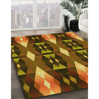 Patterned Cinnamon Brown Rug, pat106yw