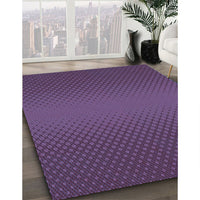 Patterned Plum Purple Rug, pat1060blu