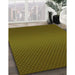 Patterned Dark Yellow Green Rug in Family Room, pat1060grn