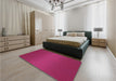 Patterned Crimson Red Rug in a Bedroom, pat1060pur