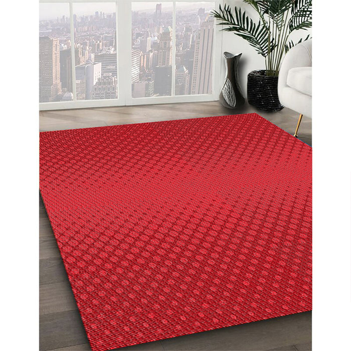 Patterned Red Rug in Family Room, pat1060rd