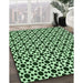 Patterned Dark Forest Green Rug in Family Room, pat1061grn