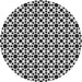 Square Patterned Charcoal Black Rug, pat1061gry