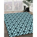 Patterned Blue Rug in Family Room, pat1061lblu