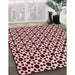 Patterned Deep Rose Pink Rug in Family Room, pat1061rd