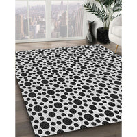 Patterned Charcoal Black Novelty Rug, pat1061