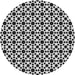 Sideview of Patterned Charcoal Black Novelty Rug, pat1061