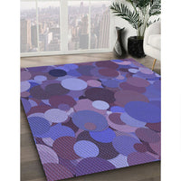 Patterned Medium Slate Blue Rug, pat1062blu