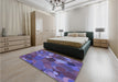 Patterned Medium Slate Blue Rug in a Bedroom, pat1062blu