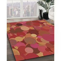 Patterned Bright Orange Rug, pat1062brn