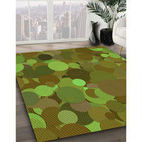 Patterned Dark Bronze Brown Rug, pat1062grn