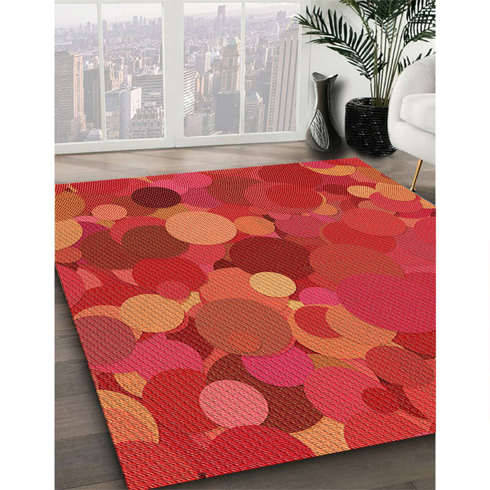 Machine Washable Transitional Red Rug in a Family Room, wshpat1062org