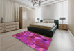 Patterned Neon Pink Rug in a Bedroom, pat1062pur